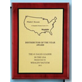 Mahogany Finish Plaque w/ Brass Gold Plate (9"x12")